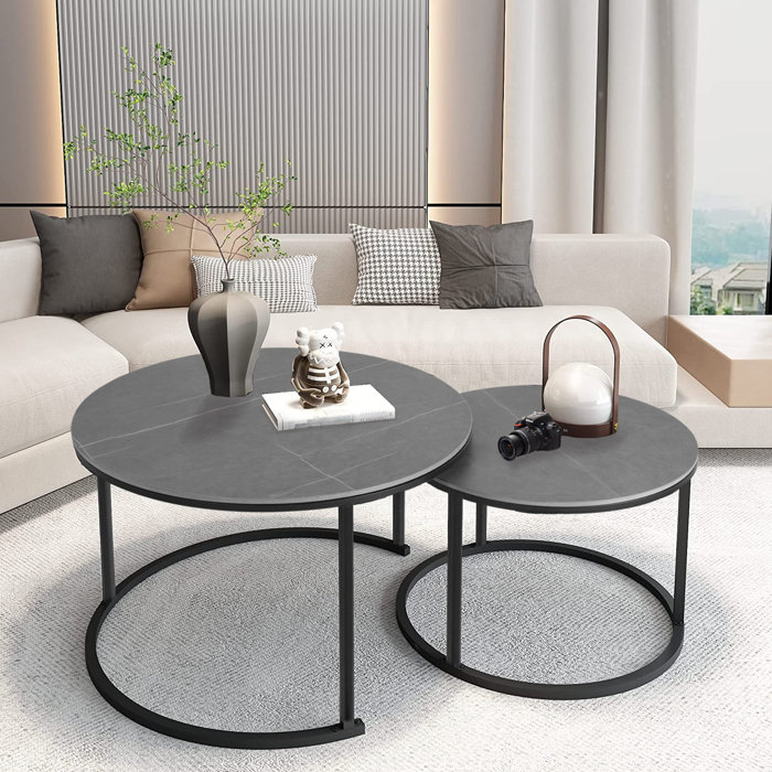 Latitude Run® Stone Top Nesting Coffee Table & Reviews | Wayfair